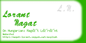 lorant magat business card